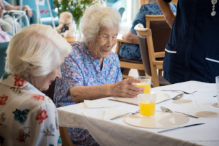 Hollybank residents at dinner