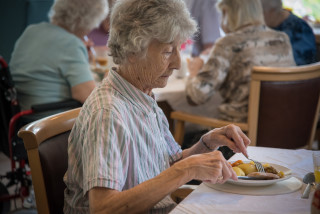 Hollybank residents at dinner