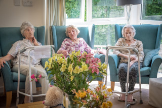 Hollybank residents in lounge